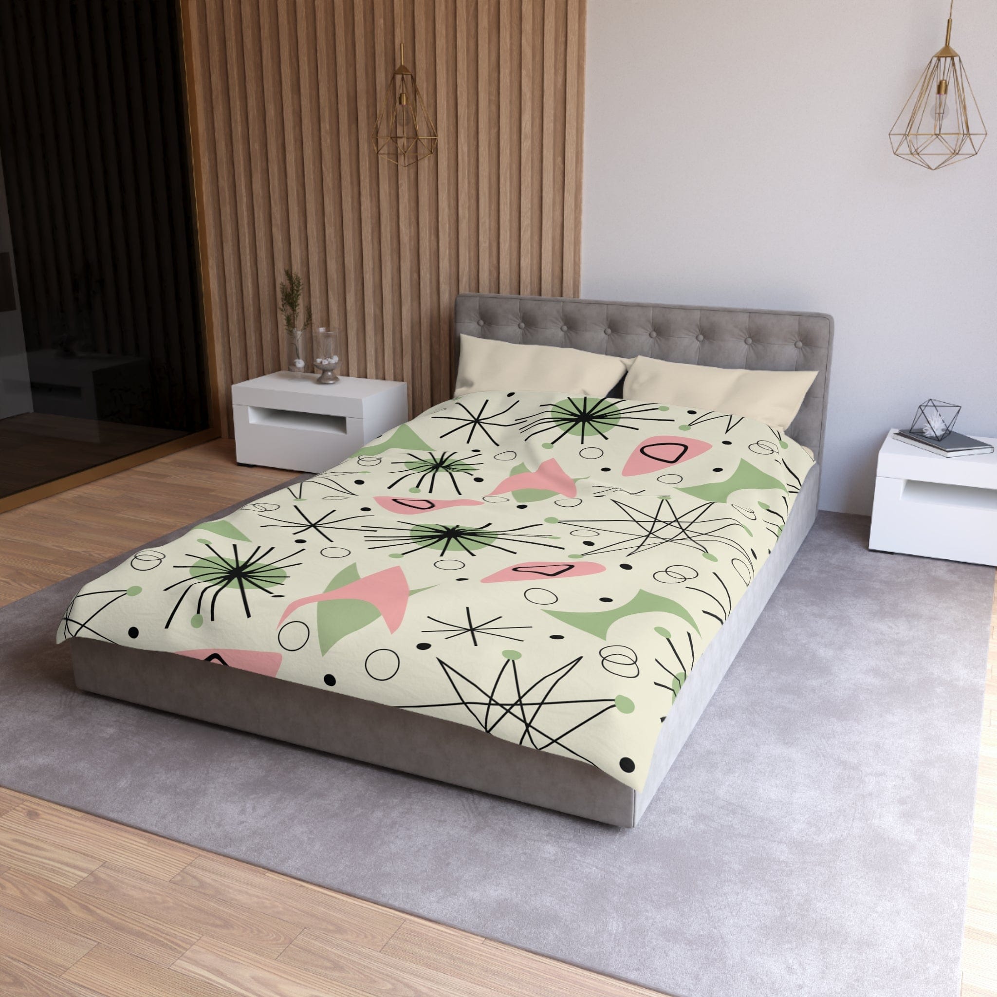 Kate McEnroe New York Atomic Starburst Duvet Cover - Vintage Retro Franciscan Inspired Mid Century Bedding - KM13839923Duvet Covers14888158938634146754