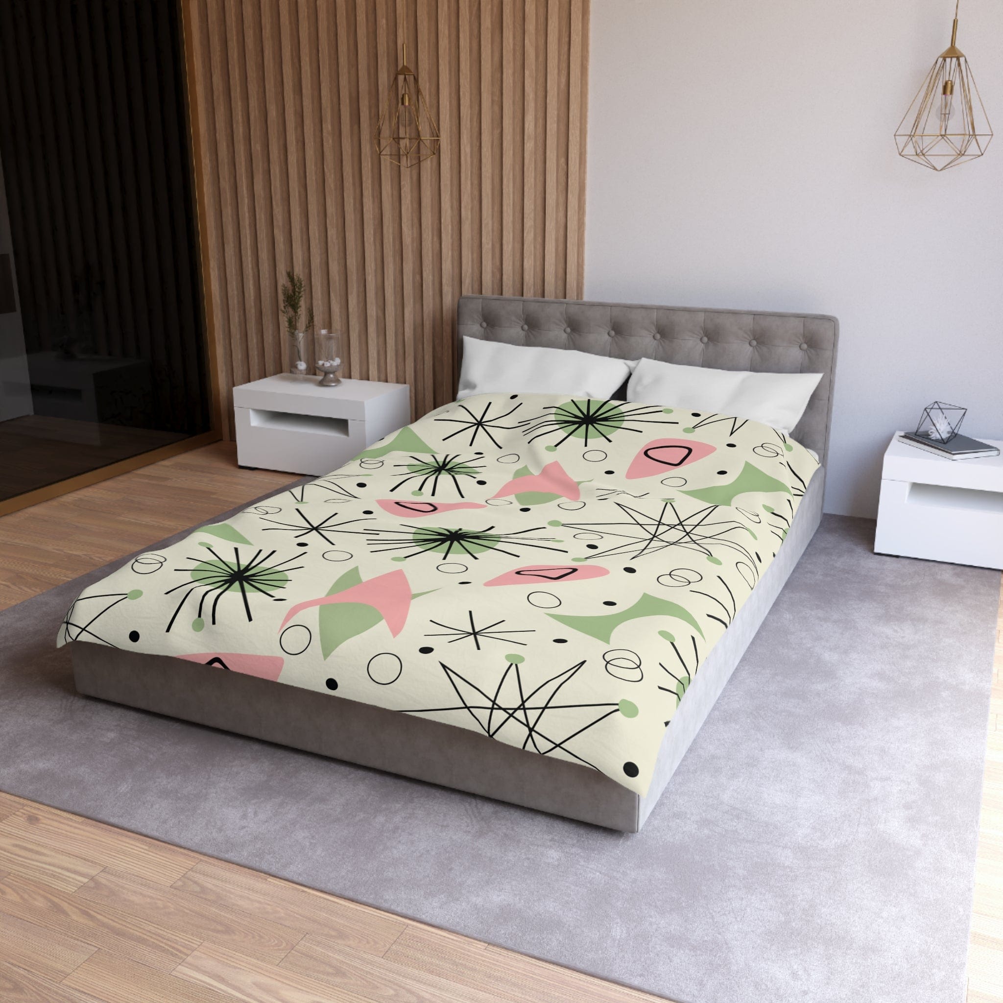 Kate McEnroe New York Atomic Starburst Duvet Cover - Vintage Retro Franciscan Inspired Mid Century Bedding - KM13839923Duvet Covers14888158938634146754