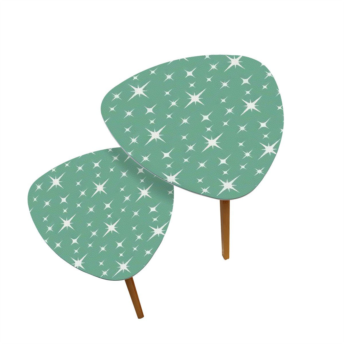 Kate McEnroe New York Atomic Starburst Green MCM Nesting Tables, Mid Century Modern Retro Accent FurnitureNesting TablesOMt7Vsr5HN