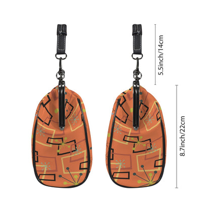 Kate McEnroe New York Atomic Starburst Kiss Lock Handbag Mid Century Modern Orange PurseCrossbody BagsD3270074