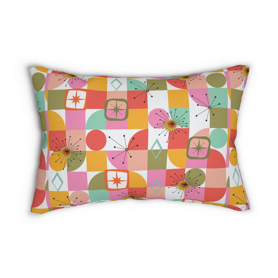 Kate McEnroe New York Atomic Starburst Lumbar Pillow, Kitschy Mid Century Modern MCM DecorLumbar Pillows15691211084551645076