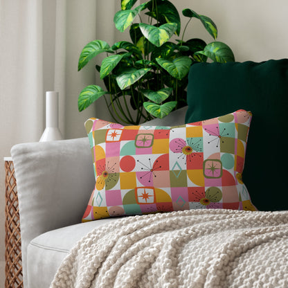 Kate McEnroe New York Atomic Starburst Lumbar Pillow, Kitschy Mid Century Modern MCM DecorLumbar Pillows15691211084551645076