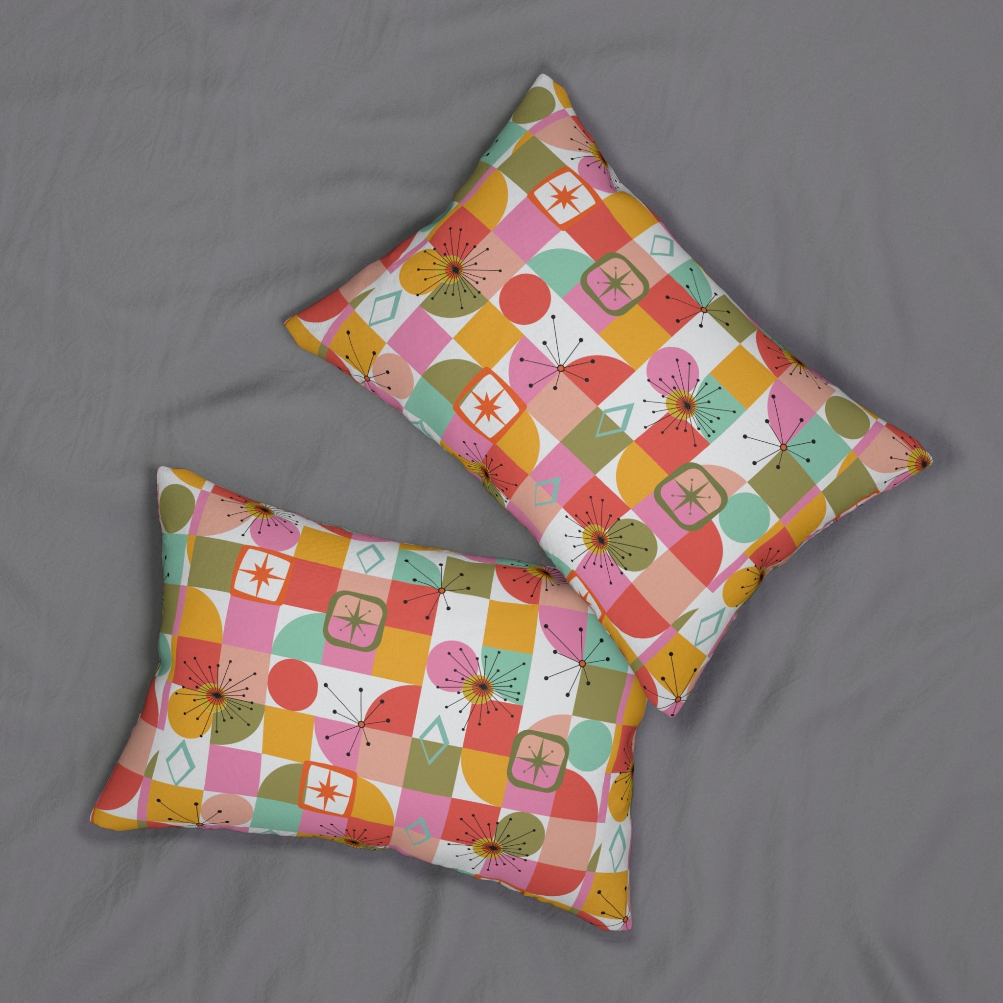 Kate McEnroe New York Atomic Starburst Lumbar Pillow, Kitschy Mid Century Modern MCM DecorLumbar Pillows15691211084551645076
