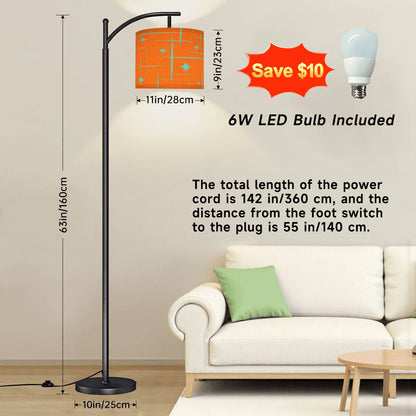 Kate McEnroe New York Atomic Starburst Mid Century Modern Arc Floor Lamp, Retro 50s Lighting AccentArc Floor Lampsdot2RUZ3xA