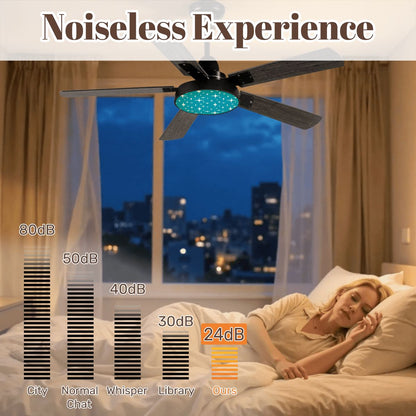 Kate McEnroe New York Atomic Starburst Mid Century Modern Ceiling Fan, Retro Teal Light FixtureCeiling Fansom98s5tDxJ