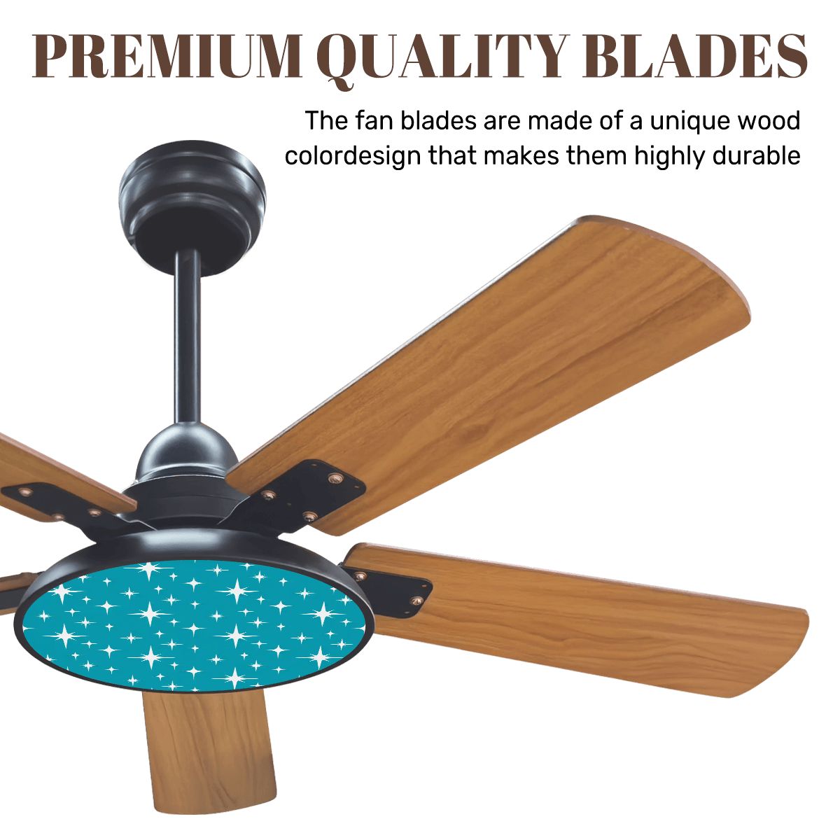 Kate McEnroe New York Atomic Starburst Mid Century Modern Ceiling Fan, Retro Teal Light FixtureCeiling Fansom98s5tDxJ