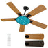 Kate McEnroe New York Atomic Starburst Mid Century Modern Ceiling Fan, Retro Teal Light FixtureCeiling Fansom98s5tDxJ