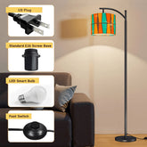 Kate McEnroe New York Atomic Starburst Mid Century Modern Floor Lamp, Retro 50s Arc Lamp, Vintage Orange Teal Geometric Shade Accent LightingArc Floor LampsCXWtoKsSVO