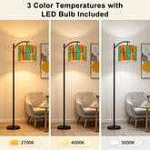 Kate McEnroe New York Atomic Starburst Mid Century Modern Floor Lamp, Retro 50s Arc Lamp, Vintage Orange Teal Geometric Shade Accent LightingArc Floor LampsCXWtoKsSVO