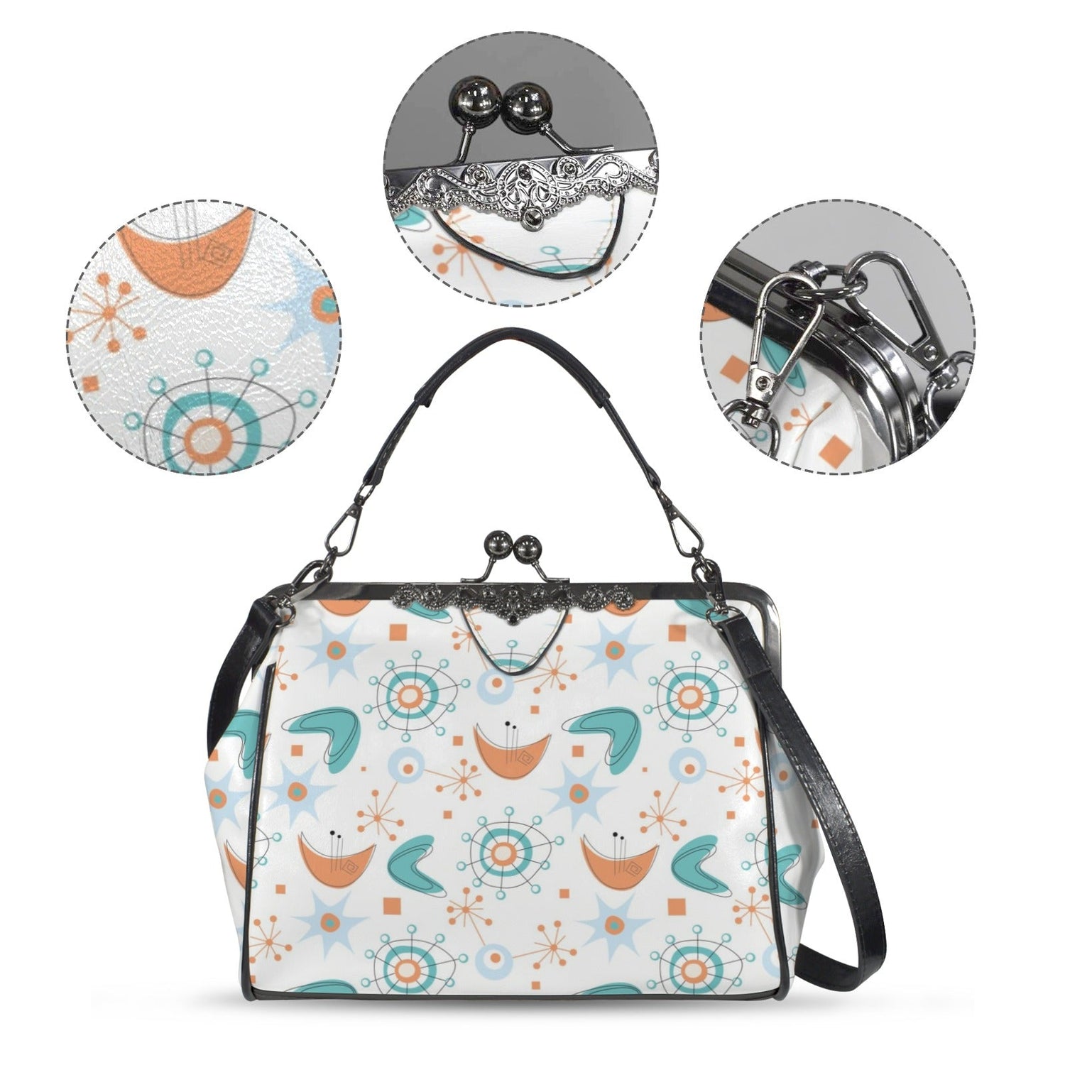 Kate McEnroe New York Atomic Starburst Mid Century Modern Kisslock Crossbody BagCrossbody BagsD3274946