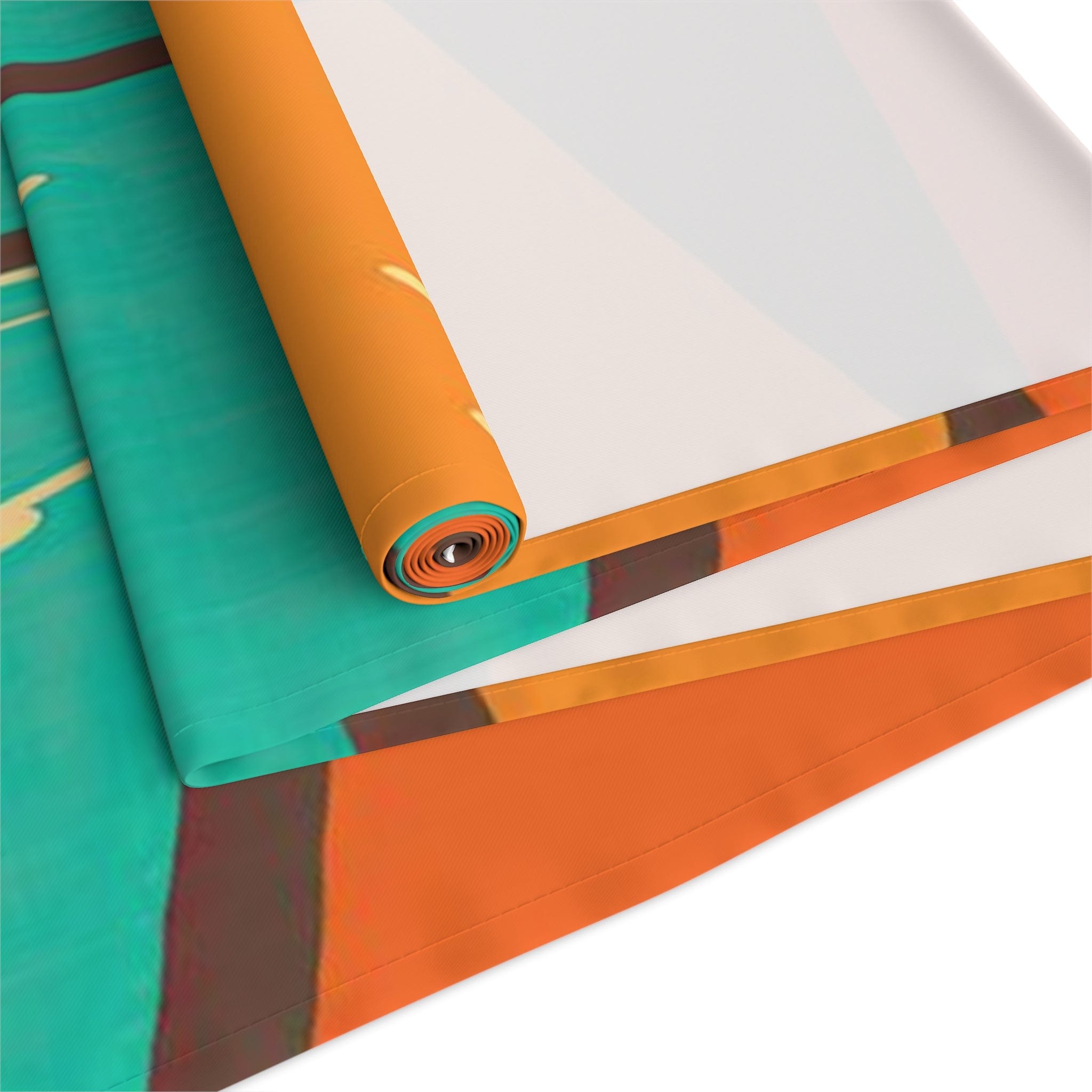 Kate McEnroe New York Atomic Starburst Mid Century Modern Table Runner, Retro 50s Vintage Style Burnt Orange, Teal, Mustard Yellow Geometric Abstract Table LinensTable Runners18602906657079395183