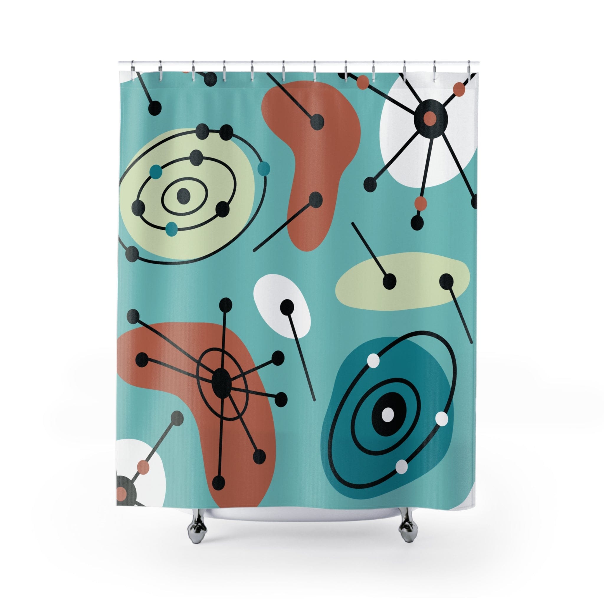 Kate McEnroe New York Atomic Starburst Shower Curtain, Mid Century Modern Bathroom, Retro Bath DecorShower Curtains15078903042265913092