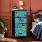 Kate McEnroe New York Atomic Starburst Sputnik Mid Century Modern Teal 4 Drawer DresserDressers1mnWYzPXyd