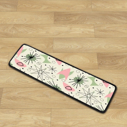 Kate McEnroe New York Atomic Starburst Stair Treads, 1950s Pink Mint Boomerang Non Slip MatsStair Treads2ub8opomtq