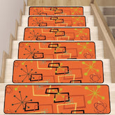 Kate McEnroe New York Atomic Starburst Stair Treads, Mid Century Modern Retro Orange MatsStair TreadsRJEpVTzwKJ
