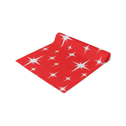 Kate McEnroe New York Atomic Starburst Table Runner, Mid Century Modern Retro Red Dining Table Decor, 50s Style Geometric Home AccentTable Runners29208221431923832281