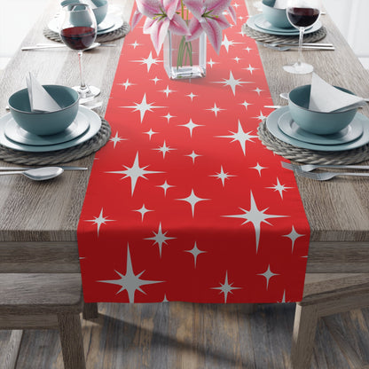 Kate McEnroe New York Atomic Starburst Table Runner, Mid Century Modern Retro Red Dining Table Decor, 50s Style Geometric Home AccentTable Runners29208221431923832281