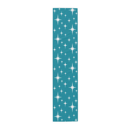 Kate McEnroe New York Atomic Starburst Table Runner, Mid Century Modern Retro Teal Dining Table Decor, 50s Style Geometric Home AccentTable Runners31384443466371359047