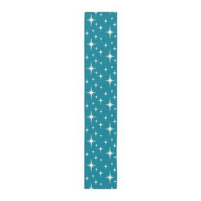 Kate McEnroe New York Atomic Starburst Table Runner, Mid Century Modern Retro Teal Dining Table Decor, 50s Style Geometric Home AccentTable Runners88537183823628824635