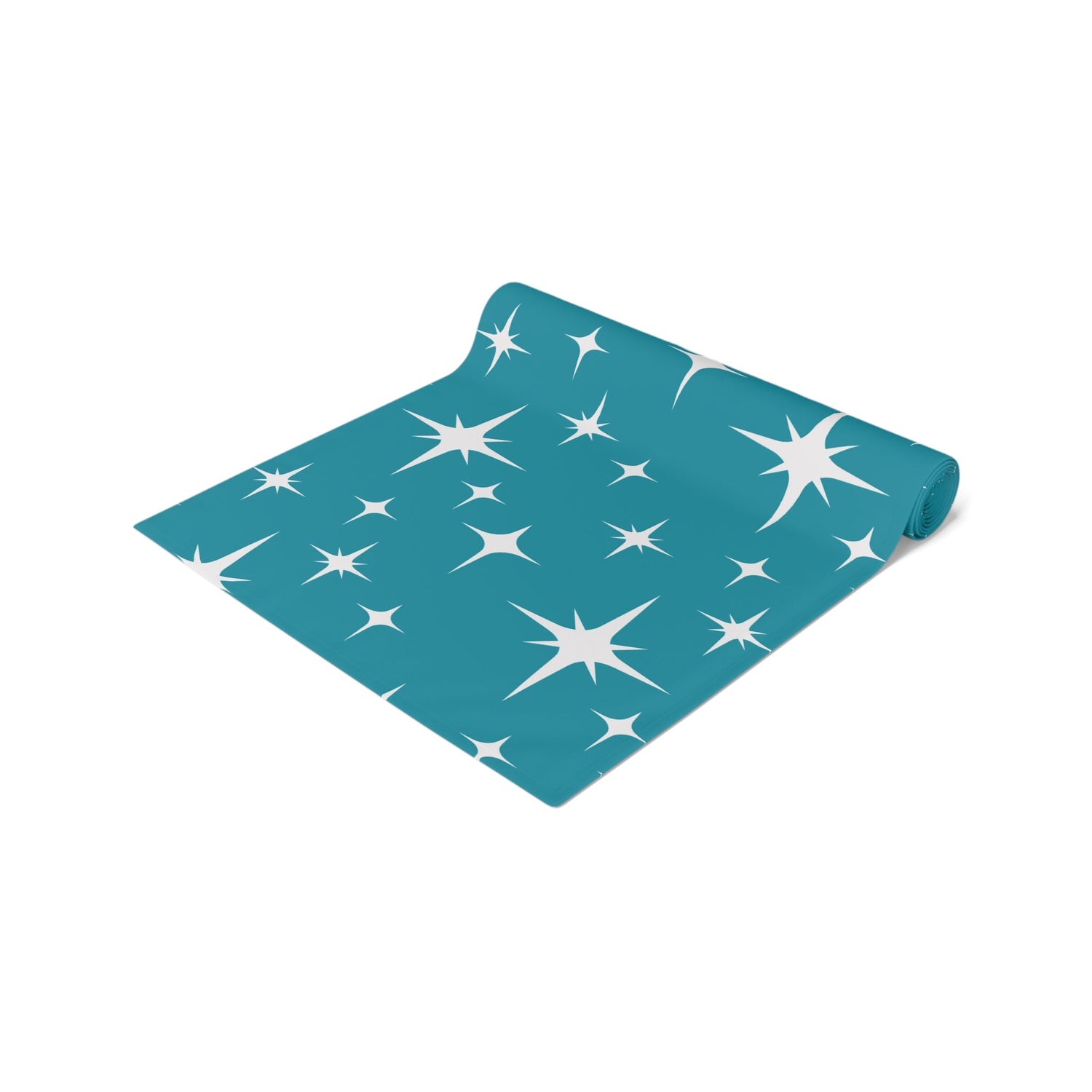 Kate McEnroe New York Atomic Starburst Table Runner, Mid Century Modern Retro Teal Dining Table Decor, 50s Style Geometric Home AccentTable Runners88537183823628824635