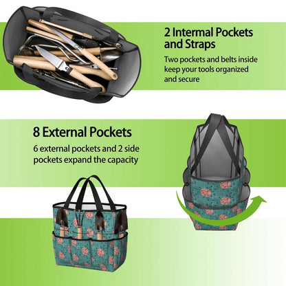 Kate McEnroe New York Atomic Starburst Teal Mid Century Modern Garden Tool BagGarden Tool Bag0YWTHGYQiL