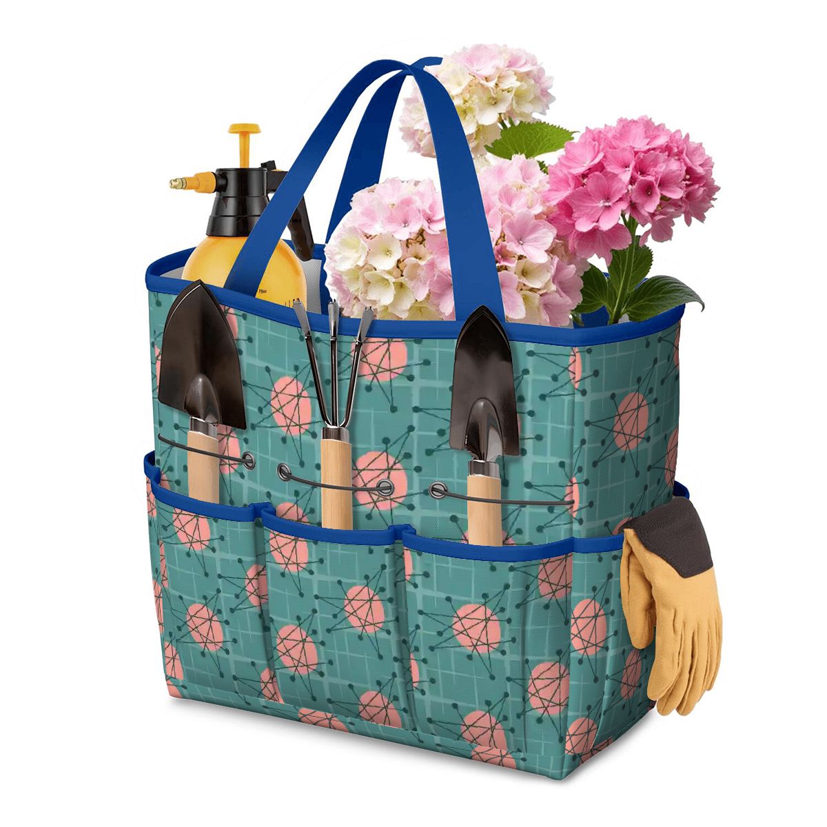 Kate McEnroe New York Atomic Starburst Teal Mid Century Modern Garden Tool BagGarden Tool BagMrMhyeS0RU