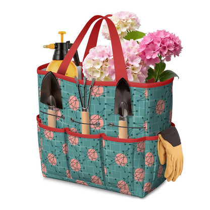 Kate McEnroe New York Atomic Starburst Teal Mid Century Modern Garden Tool BagGarden Tool Bagp69ERKWtff