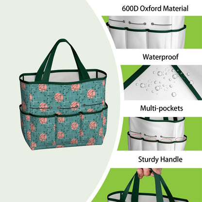 Kate McEnroe New York Atomic Starburst Teal Mid Century Modern Garden Tool BagGarden Tool BaguVS0pyVAZ8