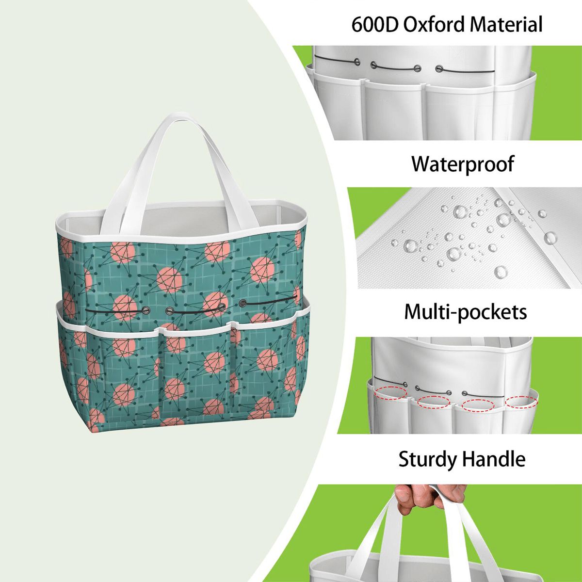 Kate McEnroe New York Atomic Starburst Teal Mid Century Modern Garden Tool BagGarden Tool BaguVS0pyVAZ8