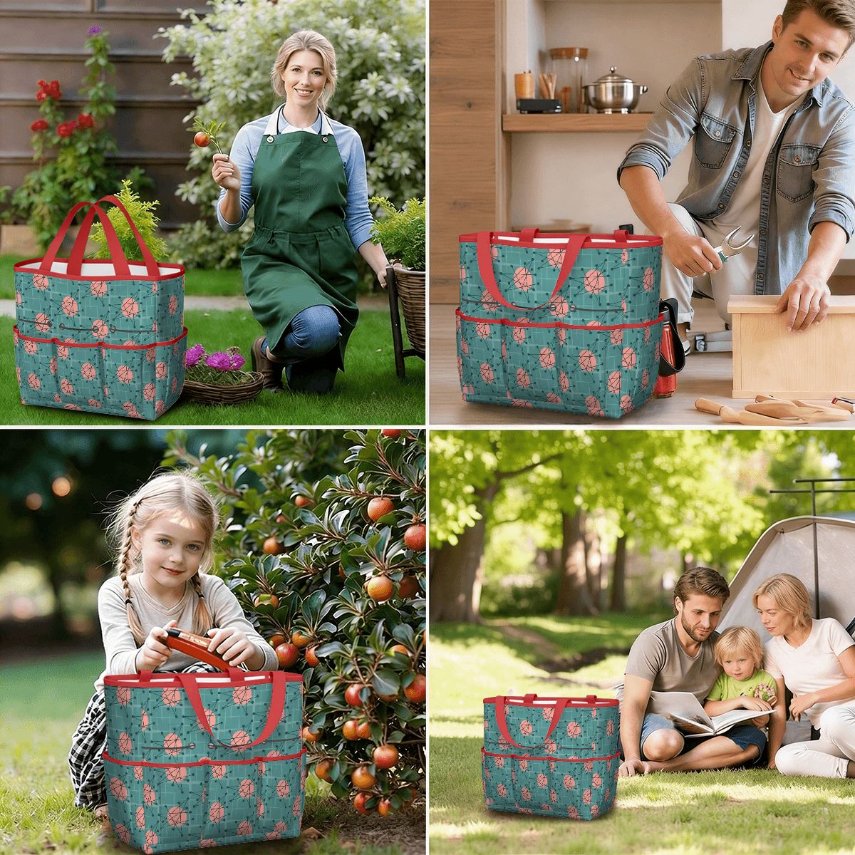 Kate McEnroe New York Atomic Starburst Teal Mid Century Modern Garden Tool BagGarden Tool BaguVS0pyVAZ8