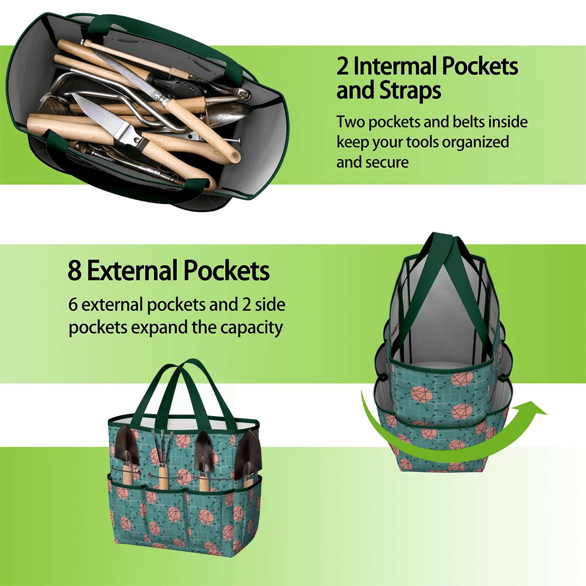 Kate McEnroe New York Atomic Starburst Teal Mid Century Modern Garden Tool BagGarden Tool BaguVS0pyVAZ8