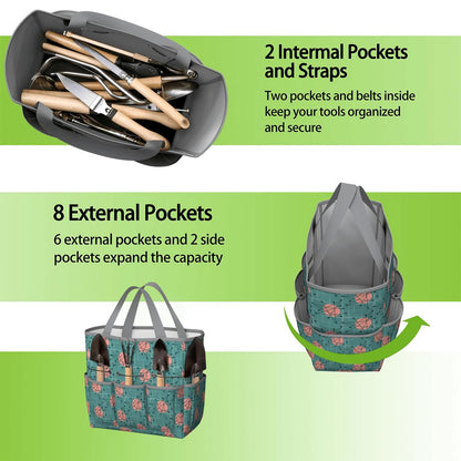 Kate McEnroe New York Atomic Starburst Teal Mid Century Modern Garden Tool BagGarden Tool BaguVS0pyVAZ8