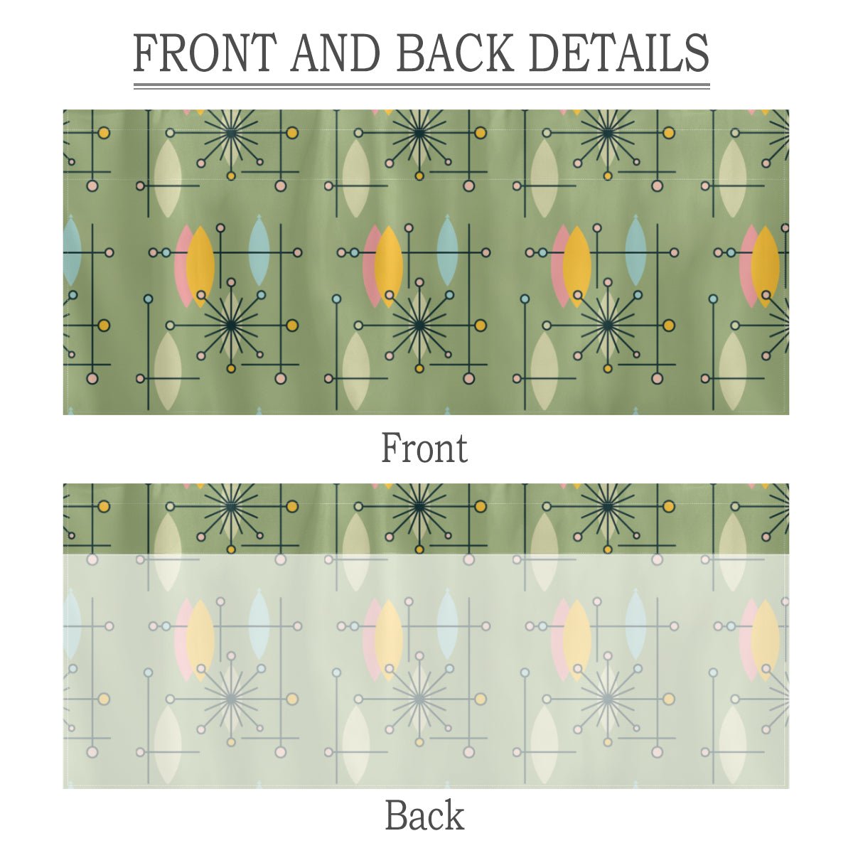 Kate McEnroe New York Atomic Starburst Window Valance, Mid Century Modern Geometric Green DraperyValancesH5KRTB - T2AMRQ - 22DRJ7