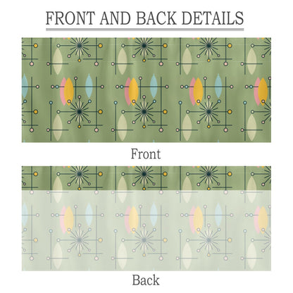 Kate McEnroe New York Atomic Starburst Window Valance, Mid Century Modern Geometric Green DraperyValancesH5KRTB - T2AMRQ - 22DRJ7