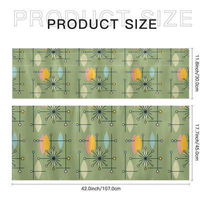 Kate McEnroe New York Atomic Starburst Window Valance, Mid Century Modern Geometric Green DraperyValancesH5KRTB - T2AMRQ - 22DRJ7