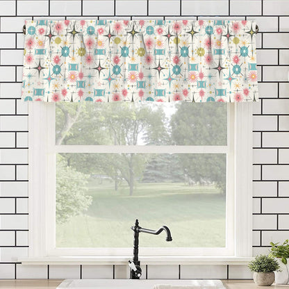 Kate McEnroe New York Atomic Starburst Window Valance, Mid Century Modern MCM Kitchen DecorValancesD3321990