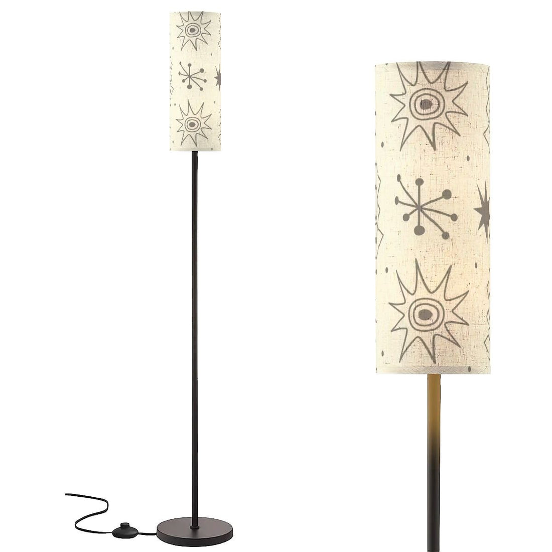 Kate McEnroe New York Atomic Starbursts Retro Slim Floor Lamp, Mid Century Modern 50s LightingSlim Floor Lamps07641p1cPw