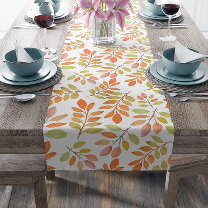 Kate McEnroe New York Autumn Leaves Table Runner, Country Farmhouse Fall Harvest Dining Table DecorationTable Runners54890201543028312672