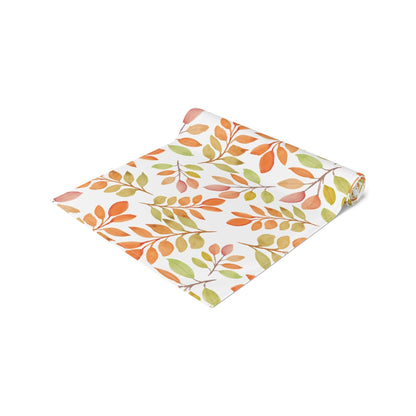 Kate McEnroe New York Autumn Leaves Table Runner, Country Farmhouse Fall Harvest Dining Table DecorationTable Runners54890201543028312672