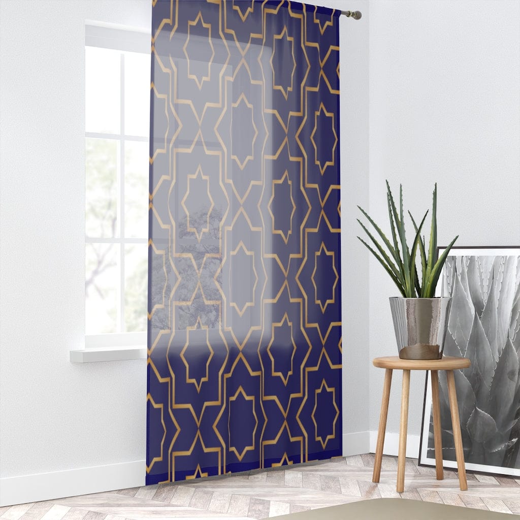 Kate McEnroe New York Baroque Damask Geometric Print Sheer Window CurtainWindow Curtains77608081918446720551