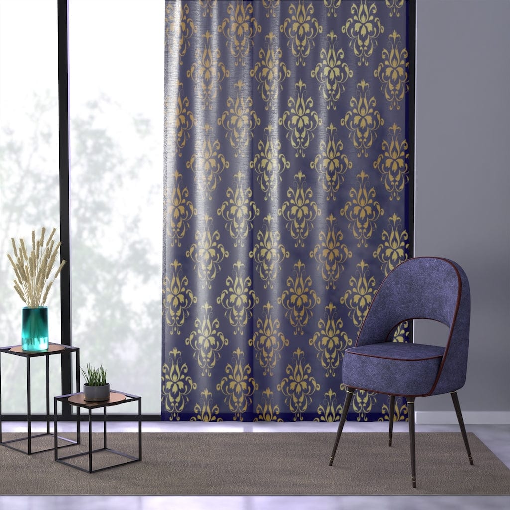 Kate McEnroe New York Baroque Floral Damask Print Sheer Window CurtainWindow Curtains19448960889822713163