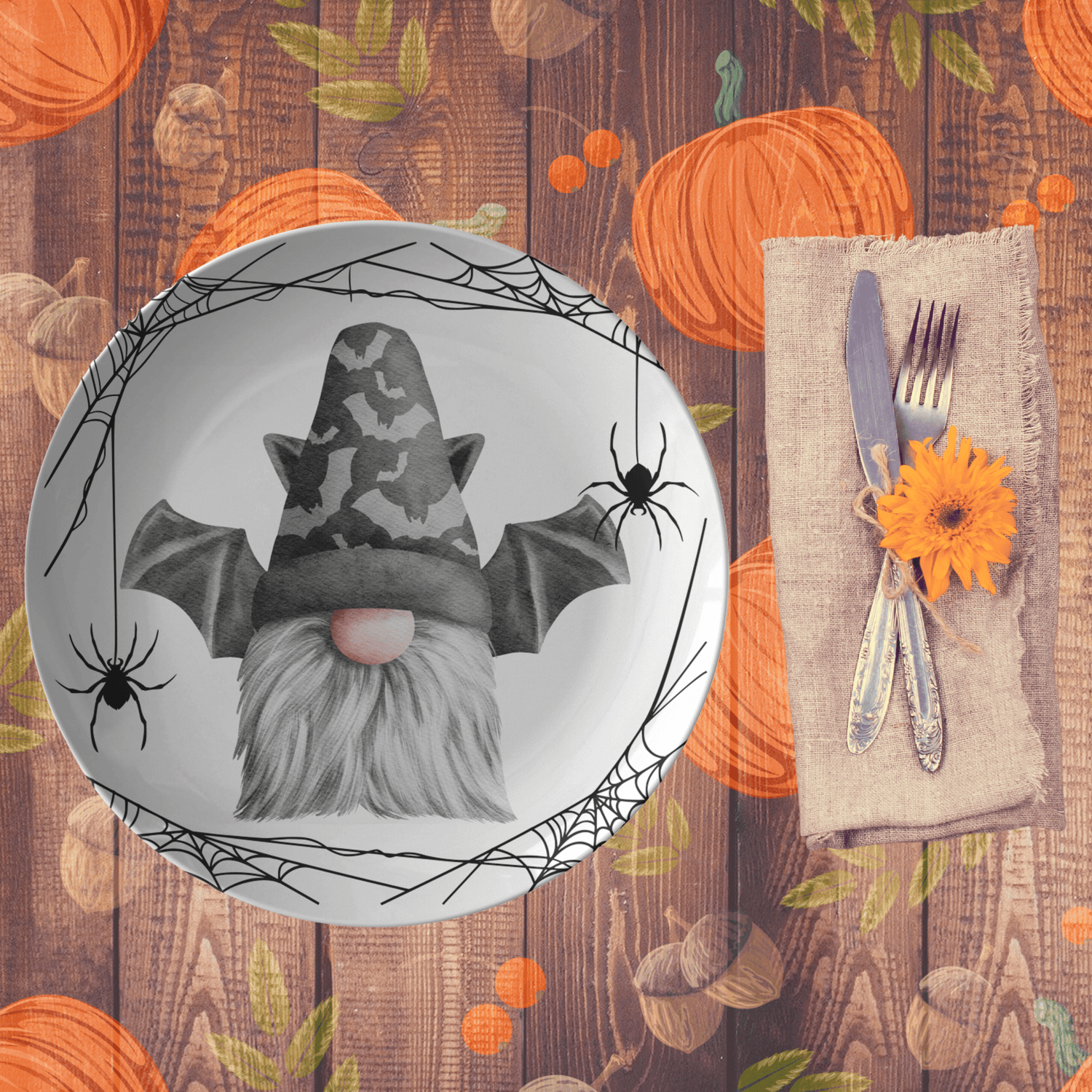 Kate McEnroe New York Bat Gnome Halloween Plate Plates Single P20-HAL-GN2-51
