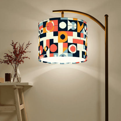 Kate McEnroe New York Bauhaus Arc Floor Lamp, Mid Century Modern Geometric Drum Shade, Retro Abstract Accent LightArc Floor LampsbU4gfG9r6s