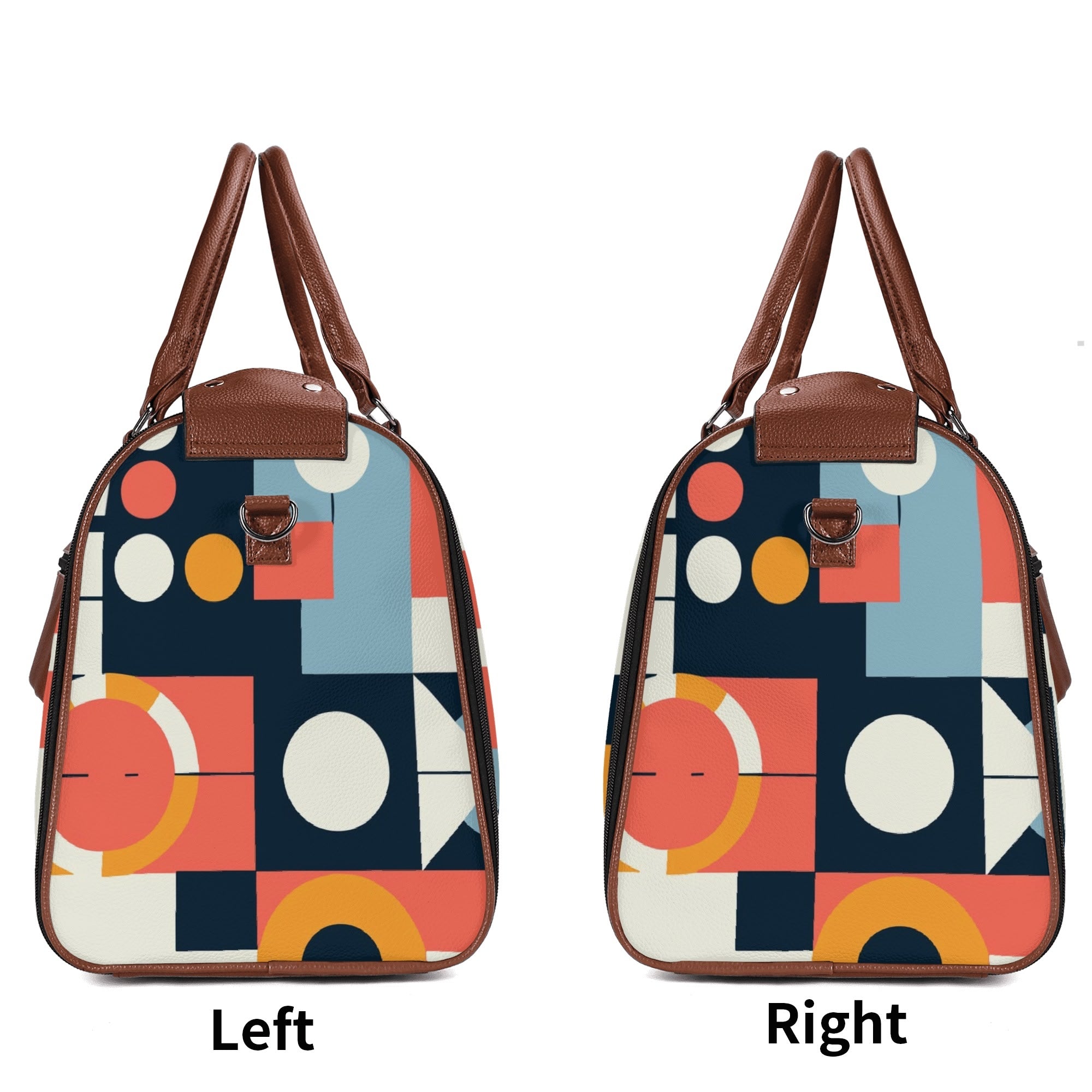 Kate McEnroe New York Bauhaus Geometric Duffel Bag, Mid Century Modern Abstract Travel Weekender, Retro Mod Carry - OnDuffel BagsNVO2OLPY - 1