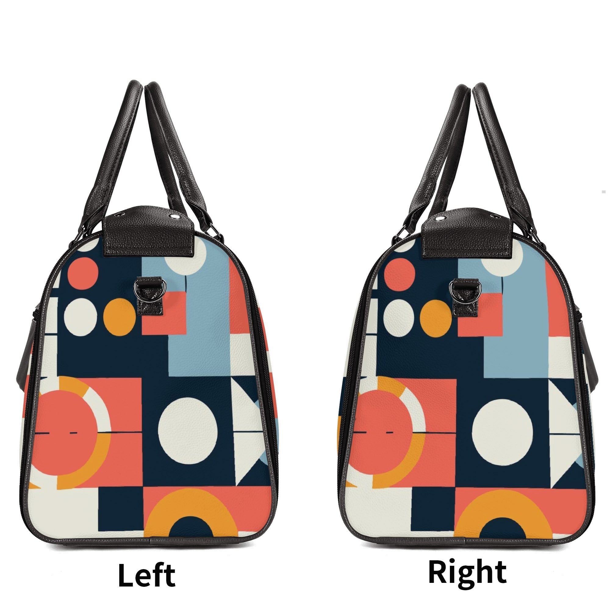 Kate McEnroe New York Bauhaus Geometric Duffel Bag, Mid Century Modern Abstract Travel Weekender, Retro Mod Carry - OnDuffel BagsNVO2OLPY - 2