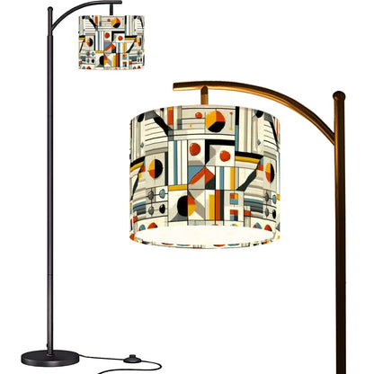 Kate McEnroe New York Bauhaus Geometric Mid Century Arc Floor Lamp, Abstract Modernist Lighting, Retro 60s ShadeArc Floor LampsRMLpNuOVaH