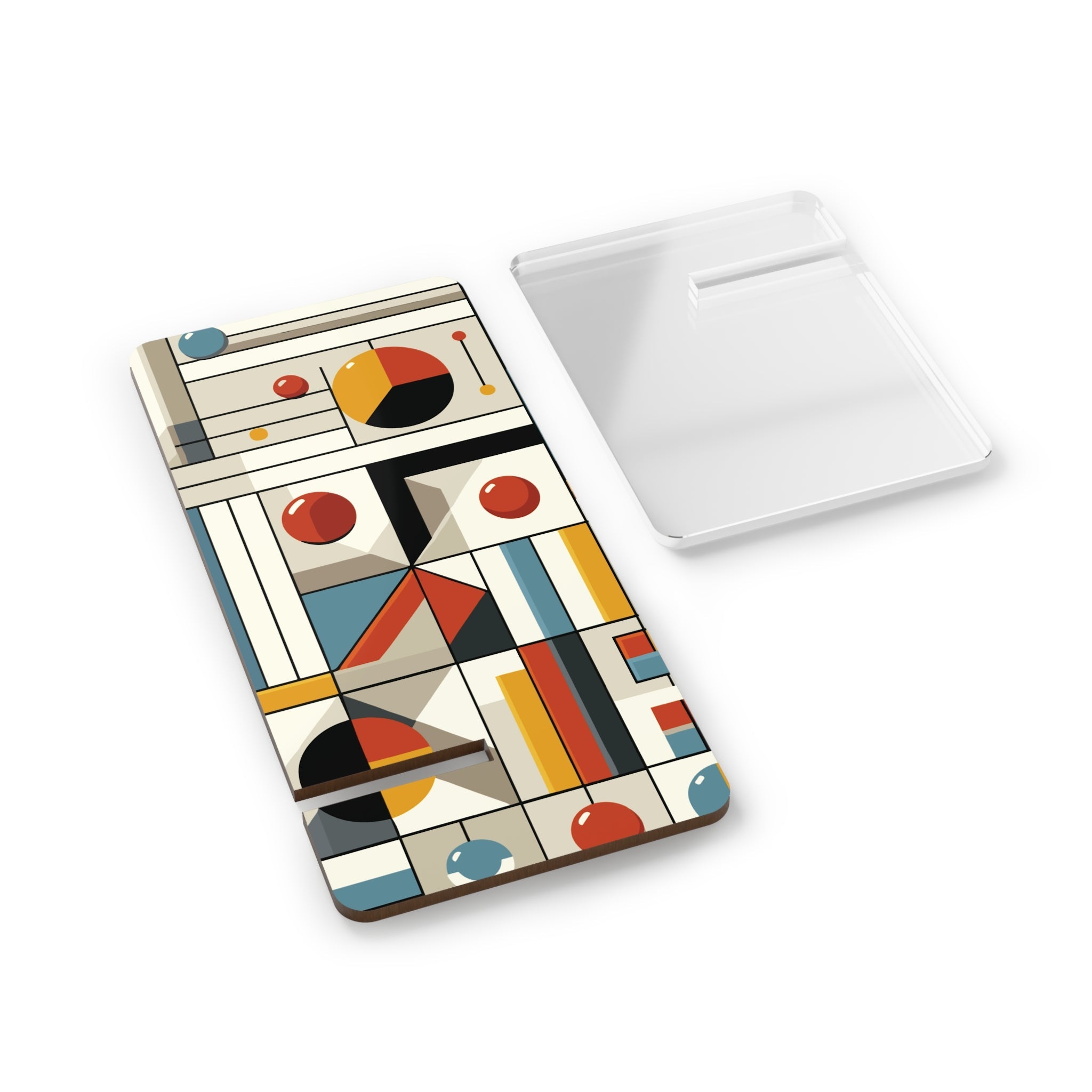 Kate McEnroe New York Bauhaus Geometric Phone Stand, Mid Century Modern Smartphone Holder, Retro Abstract Art Tech DisplayMobile Phone Stands14175032407620357837