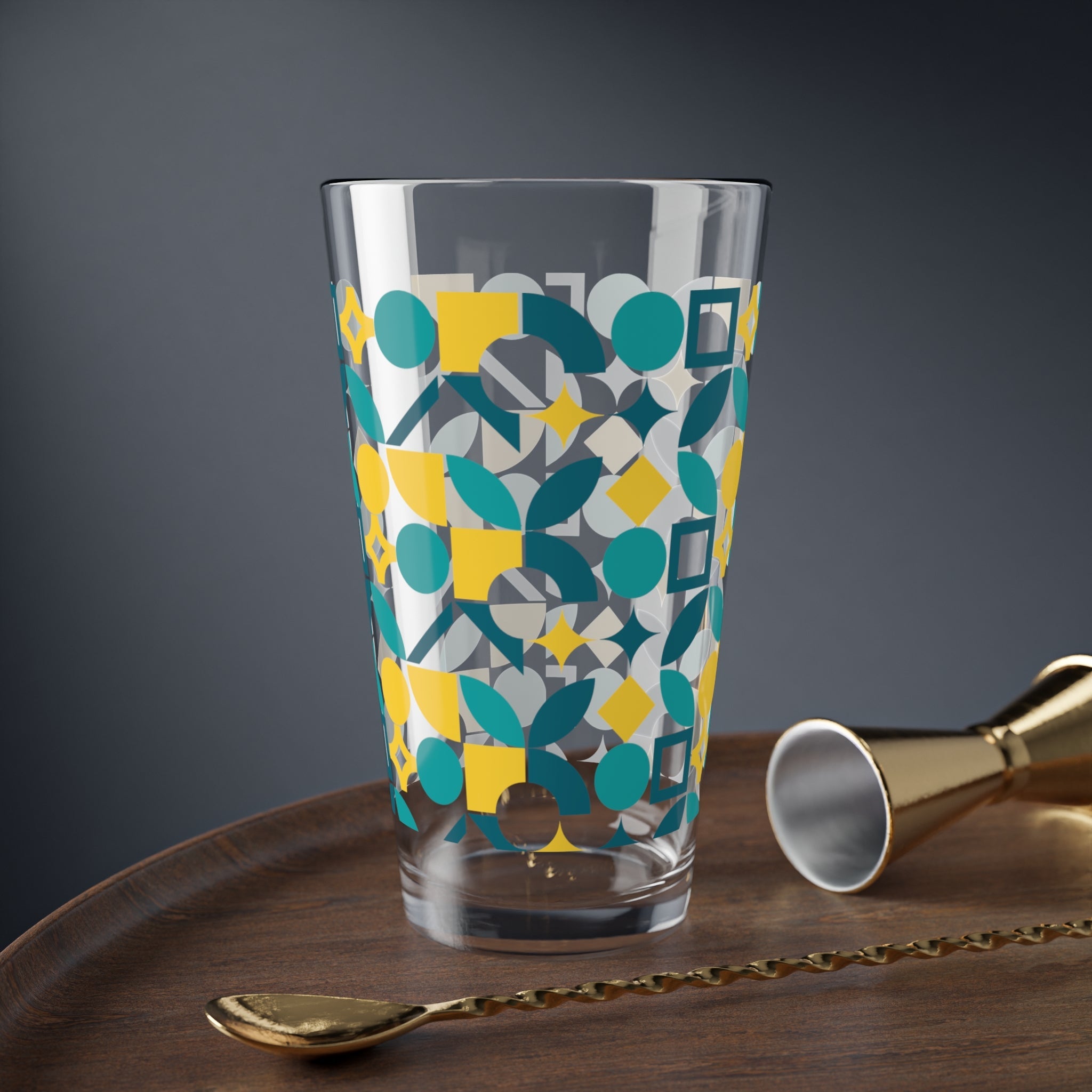 Kate McEnroe New York Bauhaus Geometric Pint Glass, Mid Century Modern BarwarePint Glasses21640600604144694149
