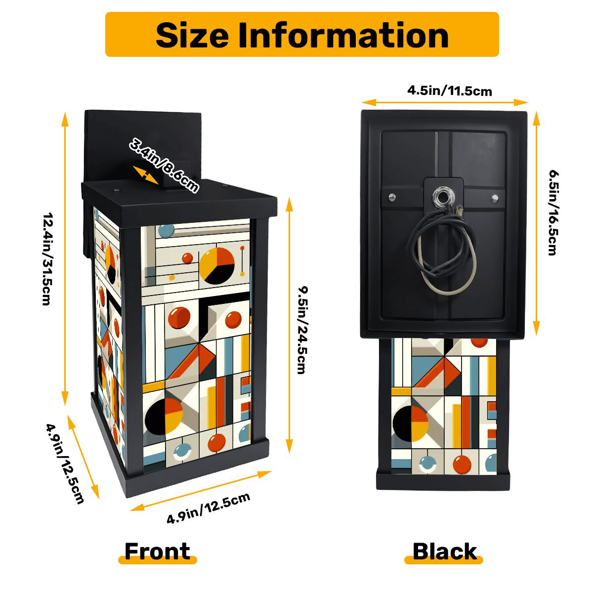 Kate McEnroe New York Bauhaus Geometric Wall Sconce, Mid Century Modern Art Block Accent Light, Retro Indoor Outdoor FixtureOutdoor Wall LightsgjkuqX6cyB