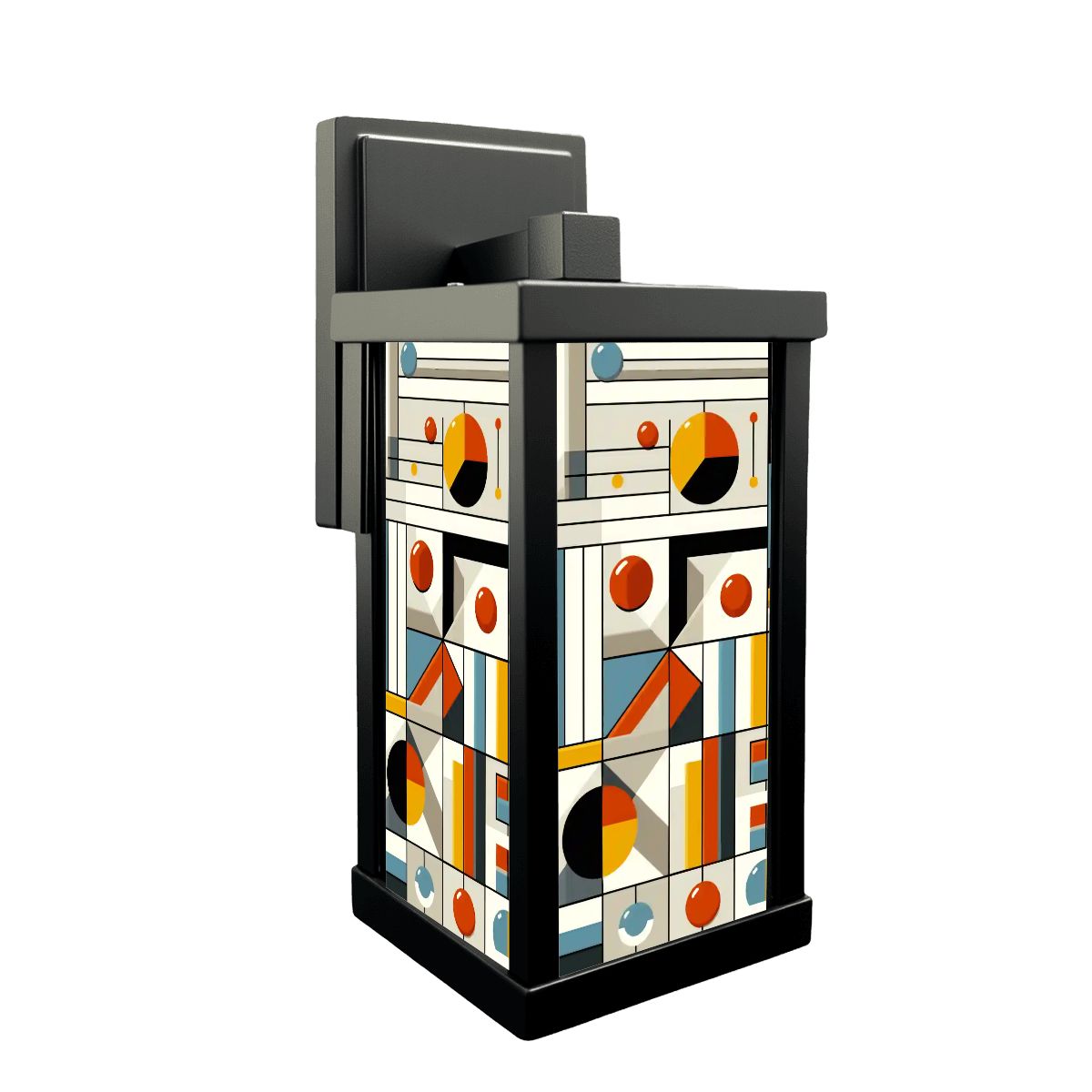 Kate McEnroe New York Bauhaus Geometric Wall Sconce, Mid Century Modern Art Block Accent Light, Retro Indoor Outdoor FixtureOutdoor Wall LightsgjkuqX6cyB